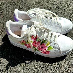 Adidas white sneakers handpainted